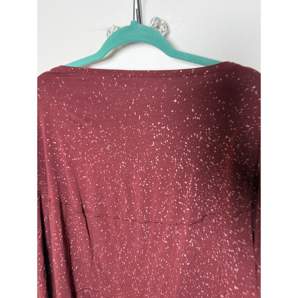 Lululemon Back in Action Long Sleeve Splatter T-shirt Pima Cotton Oversized 12 - Picture 3 of 7